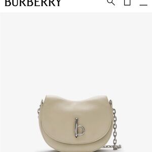 Burberry Gray Leather Shoulder Bag with Chain Strap